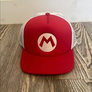 Red Mario Cap with White Mesh